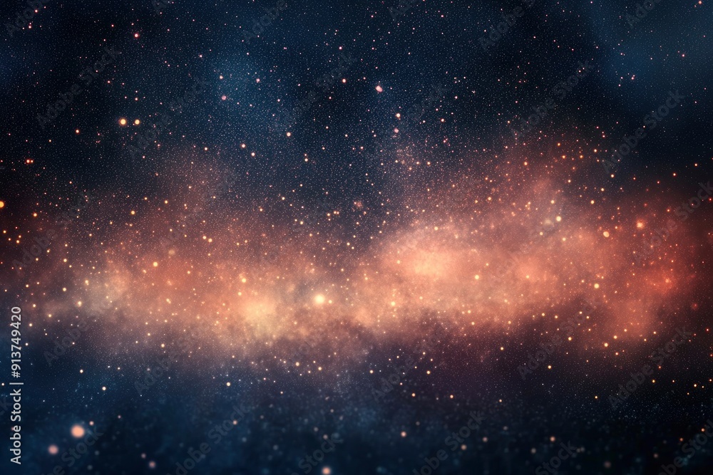 Fototapeta premium Fireworks with blur milky way background with copy-space with generative ai