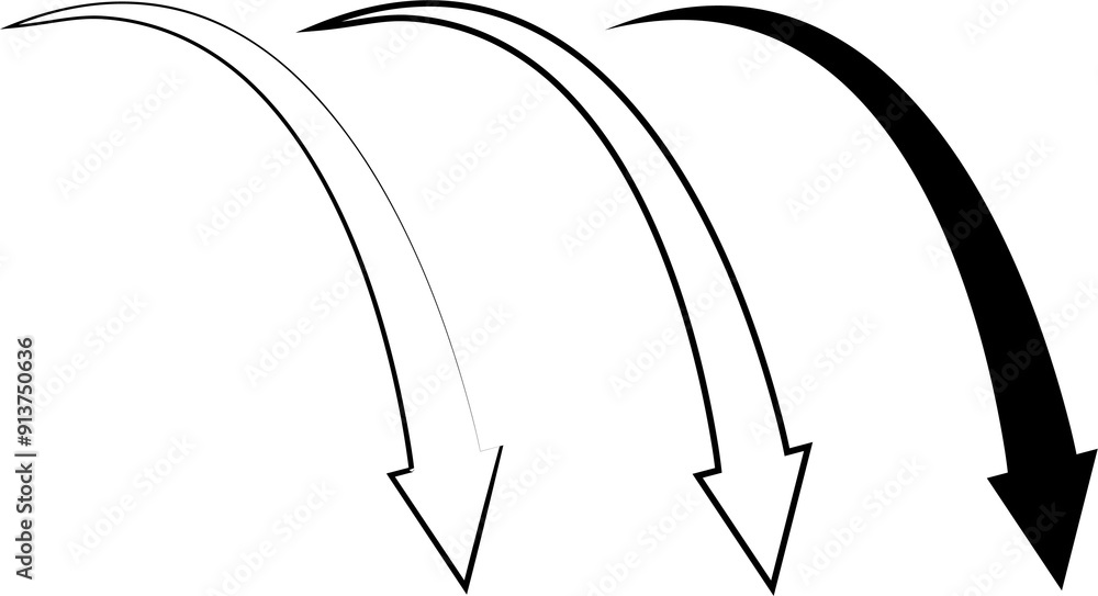 Down arrows. Set of black arrows in flat design. Vector illustration. Arrow icons isolated Down arrows. Set of black arrows in flat design. Vector illustration. Arrow icons isolated