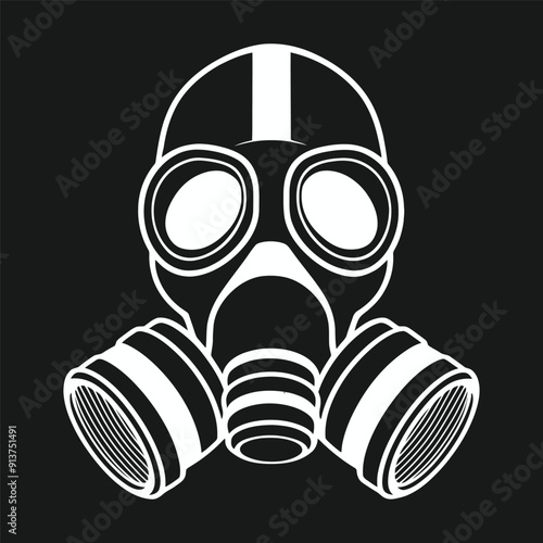 Respirator gas mask or chemical protection mask vector illustration