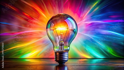 Vibrant and imaginative light bulb moment, colorful, creative, brainstorming, idea, innovation, invention