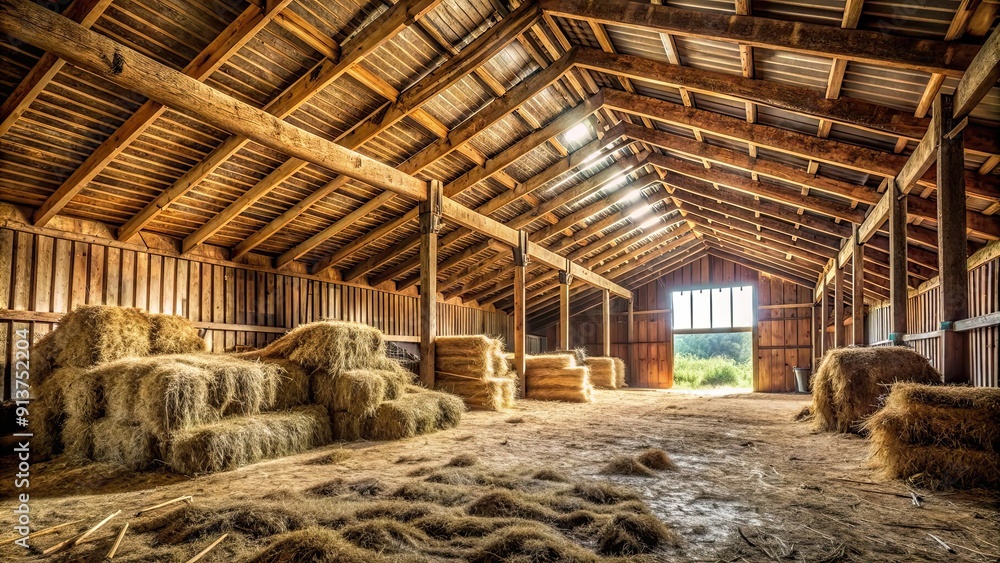 Old empty barn interior with hay on the floor, barn, interior, hay, empty, aged, rustic, abandoned, vintage, rural, dust Old empty barn interior with hay on the floor, barn, interior, hay, empty, aged, rustic, abandoned, vintage, rural, dust