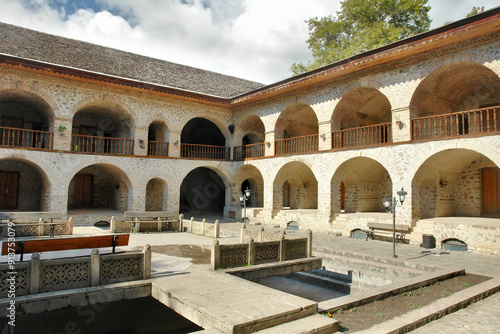 The historical Caravanserai monument in Sheki, Azerbaijan 