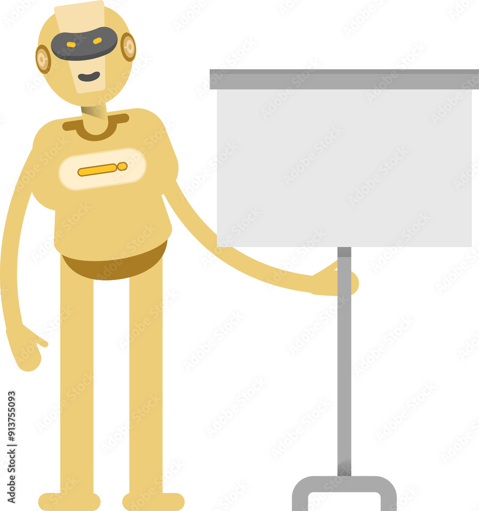 Robot Character Presenting Whiteboard
Robot Character Presenting Whiteboard