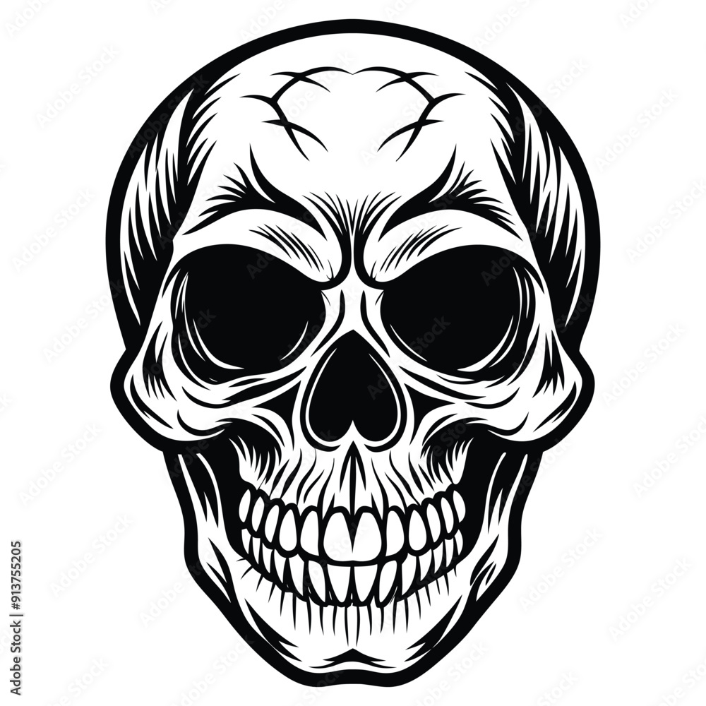 Fototapeta premium a silhouette of a skull vector art 