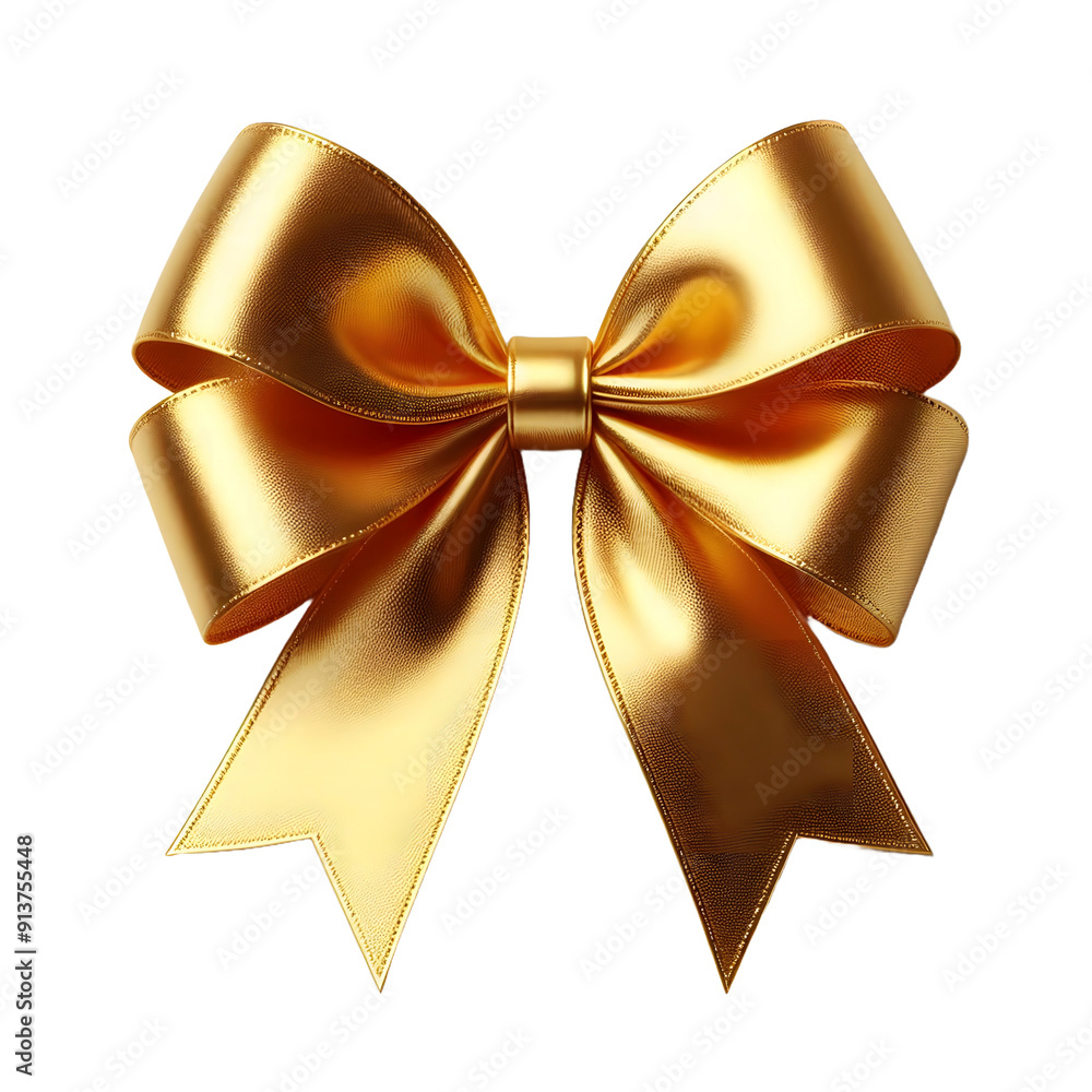 Gold ribbon bow isolated on transparent background
Gold ribbon bow isolated on transparent background
