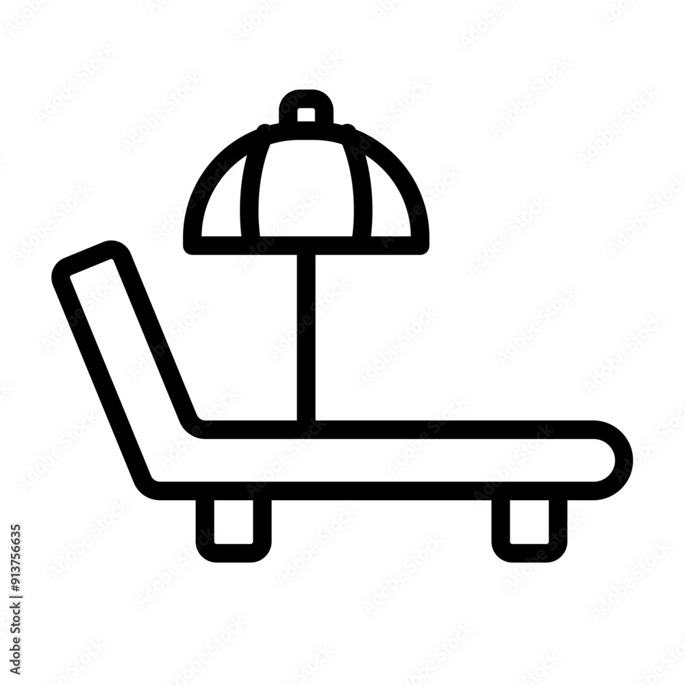 Sunbathing Vector Line Icon Design Sunbathing Vector Line Icon Design