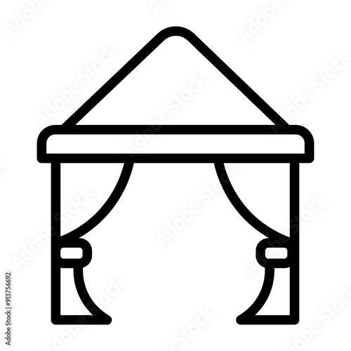 Cabana Vector Line Icon Design