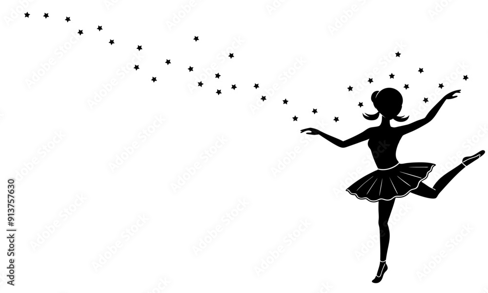 Ballerina silhouette with stars Ballerina silhouette with stars