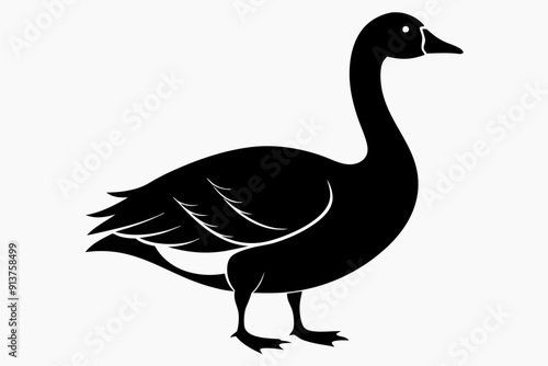 
Duck and goose icon silhouette vector illustration
