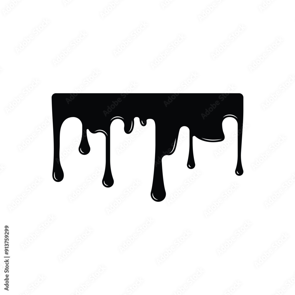 Black Melting Paint Abstract Liquid Vector Elements Isolated on White Background. Border and Drips Ink. Vector Illustrations. Black Melting Paint Abstract Liquid Vector Elements Isolated on White Background. Border and Drips Ink. Vector Illustrations.