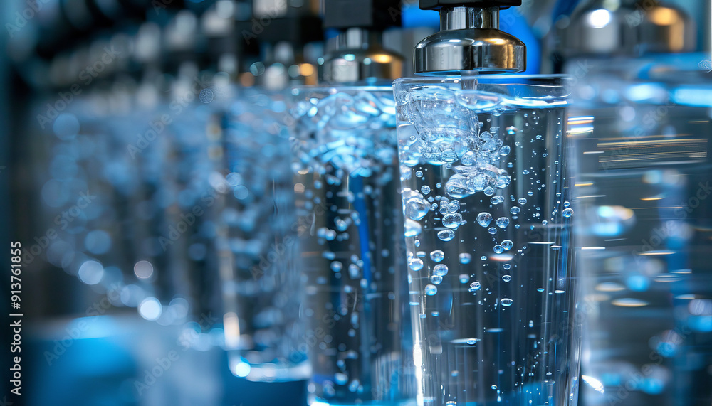 A close-up illustration of a reverse osmosis unit's advanced filtration technology, showing the detailed layers of membranes and the flow of water, with a spotlight on the pristine water output. A det A close-up illustration of a reverse osmosis unit's advanced filtration technology, showing the detailed layers of membranes and the flow of water, with a spotlight on the pristine water output. A det