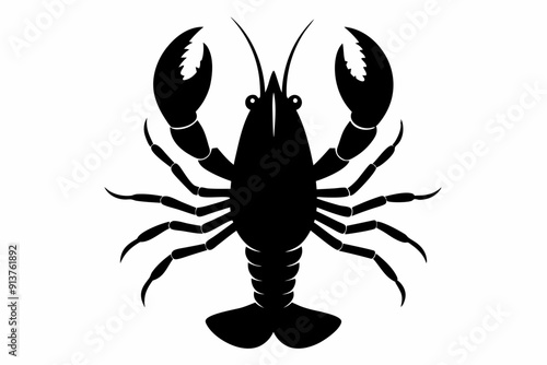 lobster vector silhouette, shrimp icon vector, Sea lobster