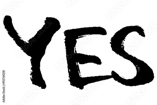 筆タッチのYESの文字のイラスト