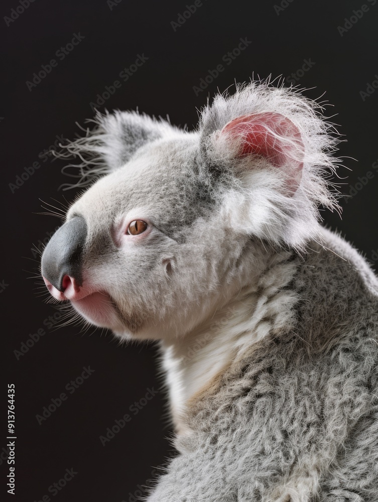 Albino koala. Studio photography of an animal in white color. Albino koala. Studio photography of an animal in white color.