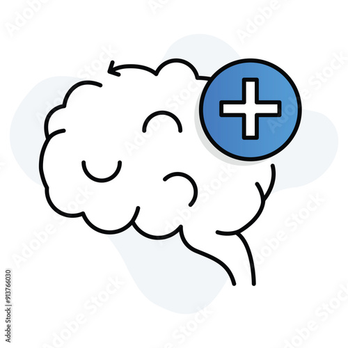 Mental Health Improvement. Brain Health. Cognitive Enhancement Icon. Vector Editable Stroke Icon.
