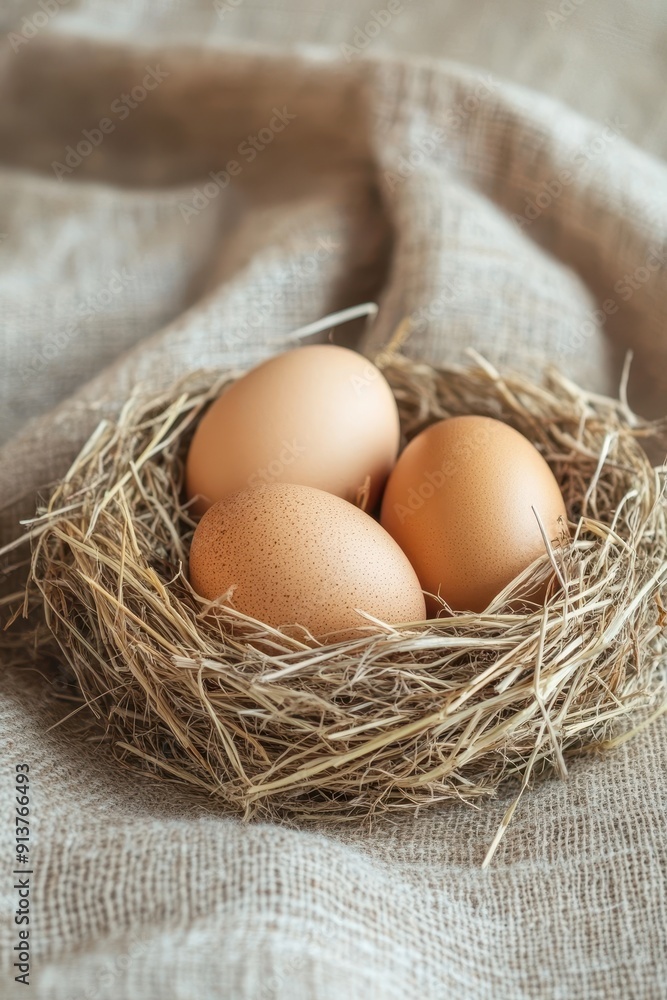  Organic eggs in nest 