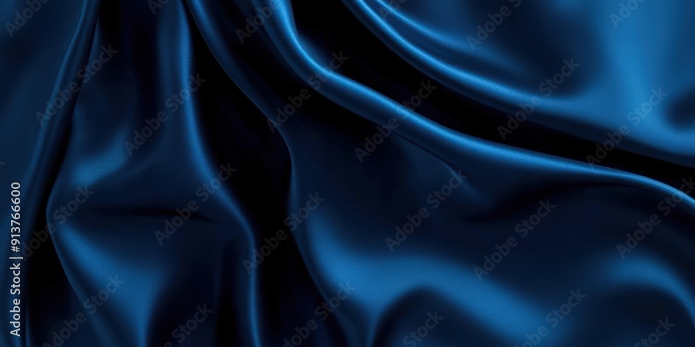 Fototapeta premium Elegant Blue Silk Fabric Background