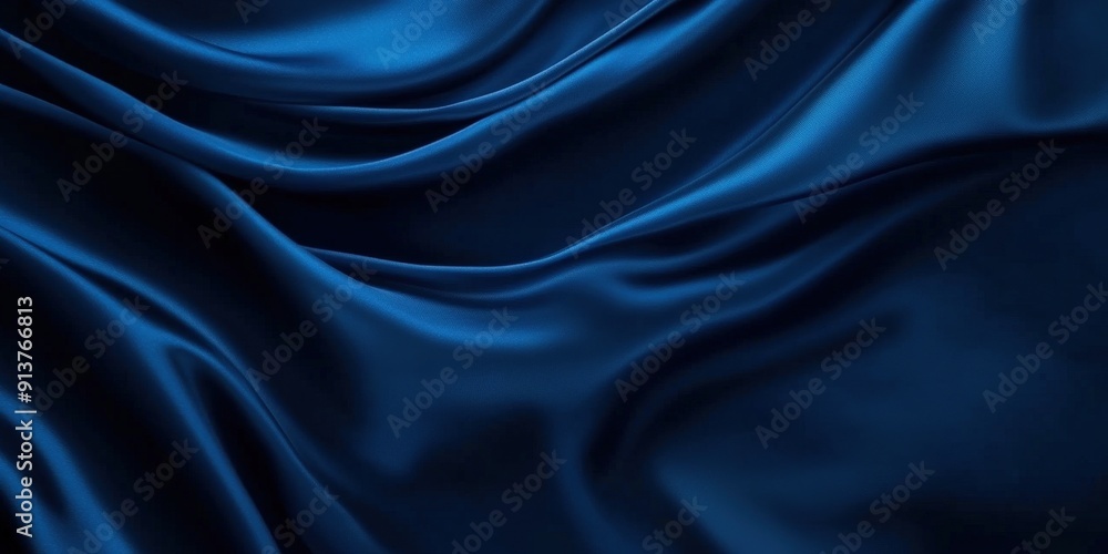 Obraz premium Blue Satin Fabric Draped Texture