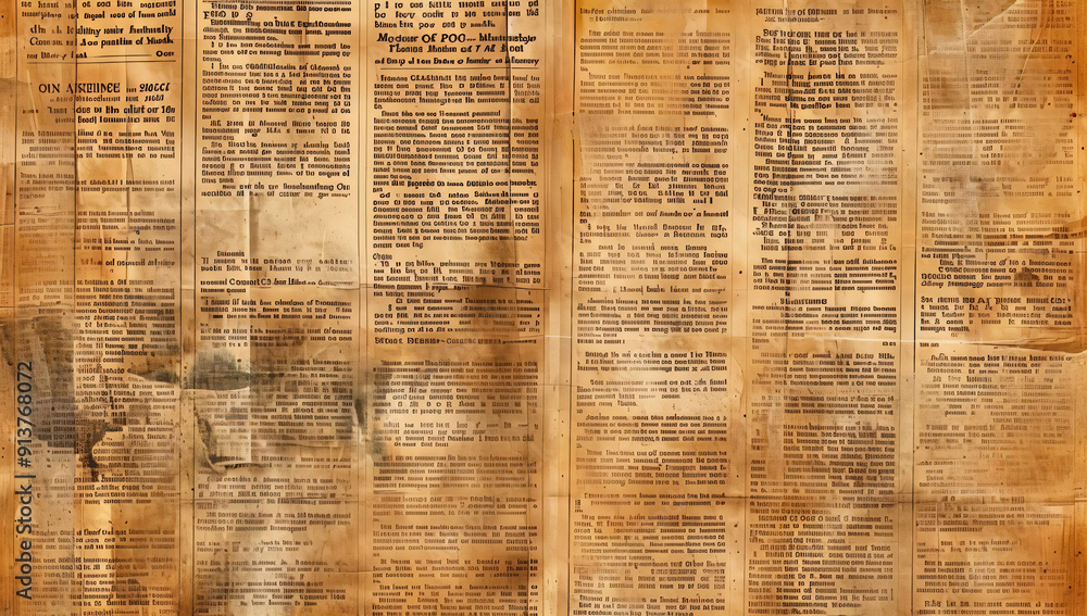 Obraz premium Old Newspaper Background with Text.
