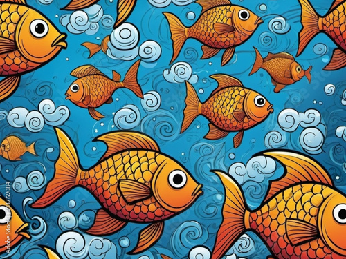 seamless pattern with fishes