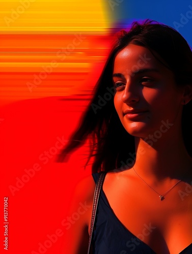 Chromatic Cinematic Film Photography Of A Motion Blur Beautiful Woman