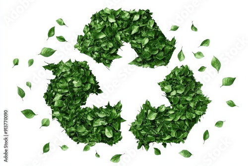Wallpaper Mural Green Recycling Symbol Made of Leaves Torontodigital.ca