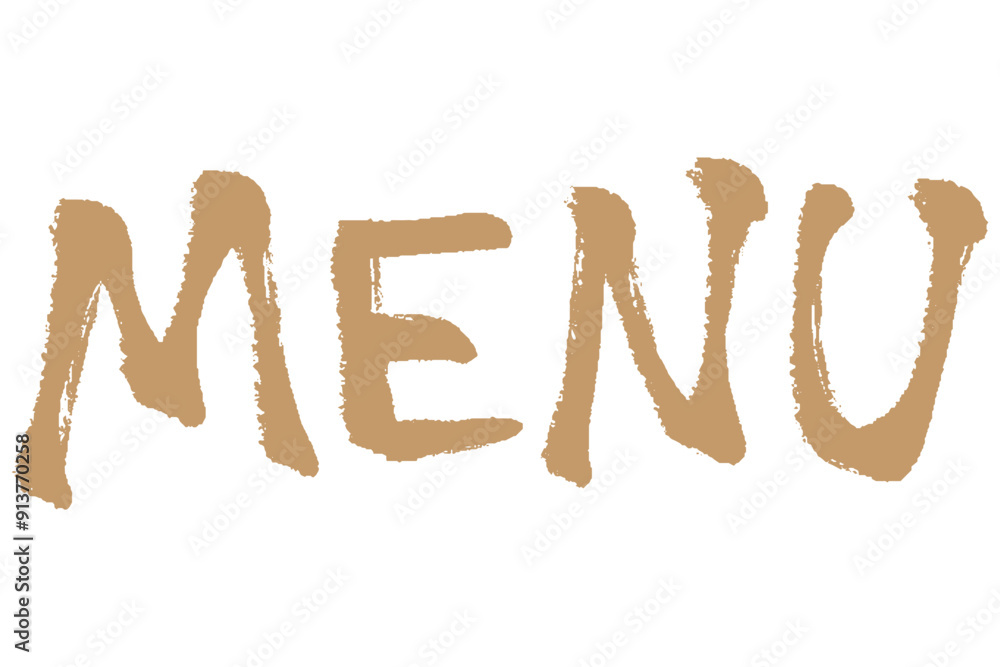 筆タッチのMENUの文字のイラスト 筆タッチのMENUの文字のイラスト
