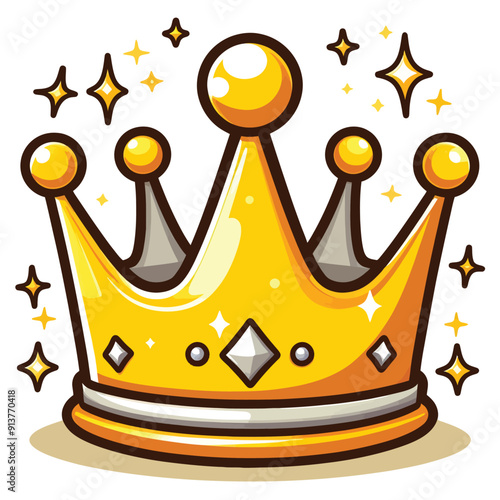 Royal Cartoon Crown Vector Playful and Majestic Design