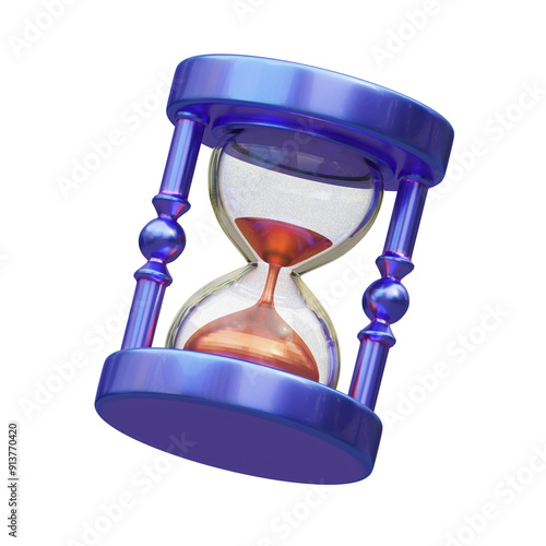purple hourglass 3d illustration