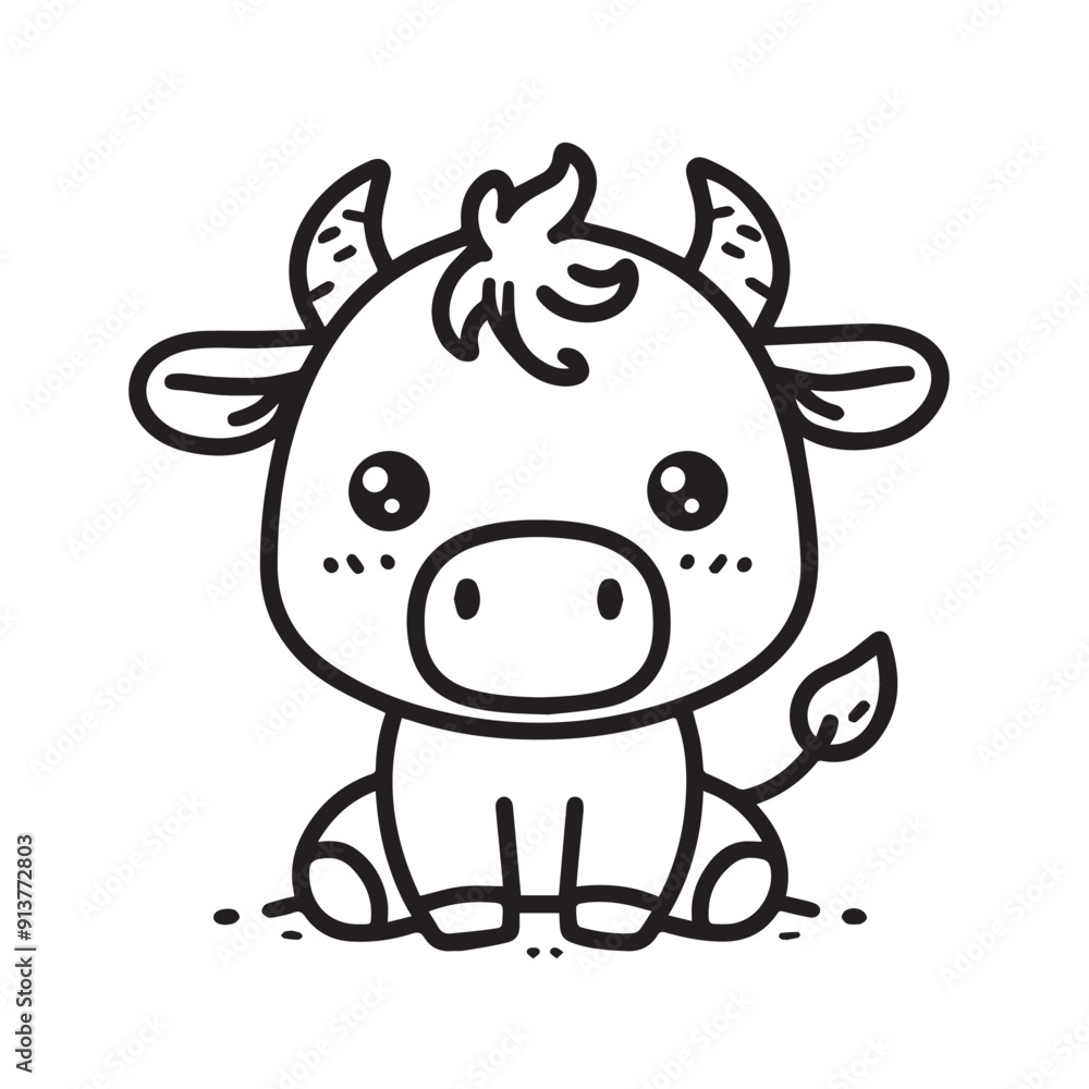 Fototapeta premium cartoon animal illustration for children's coloring book