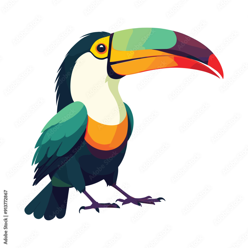 Obraz premium Colorful Toucan with Vibrant Beak Illustration