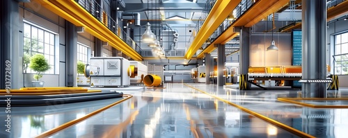 Modern Industrial Building Interior.