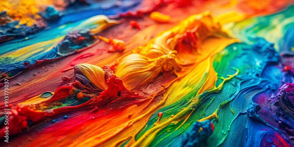 Close up view of vibrant and colorful abstract painting , art, canvas, acrylic, vibrant, colorful, artistic Close up view of vibrant and colorful abstract painting , art, canvas, acrylic, vibrant, colorful, artistic