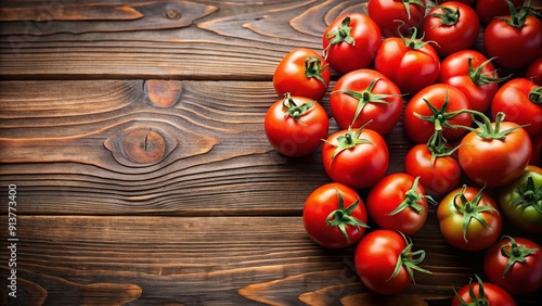 Fresh tomatoes on a wooden table, tomatoes, fresh, organic, healthy, red, ripe, vegetables, natural, agriculture, wooden table