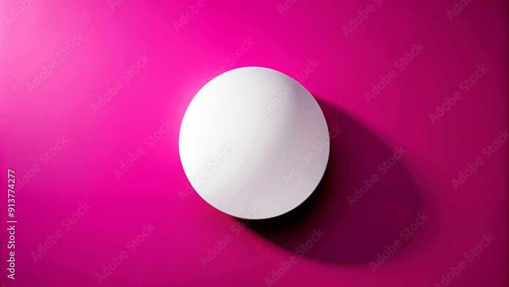 Floating white circle on vibrant magenta background , elegant, contrast, motion, floating, circle, sphere, round, geometric Floating white circle on vibrant magenta background , elegant, contrast, motion, floating, circle, sphere, round, geometric