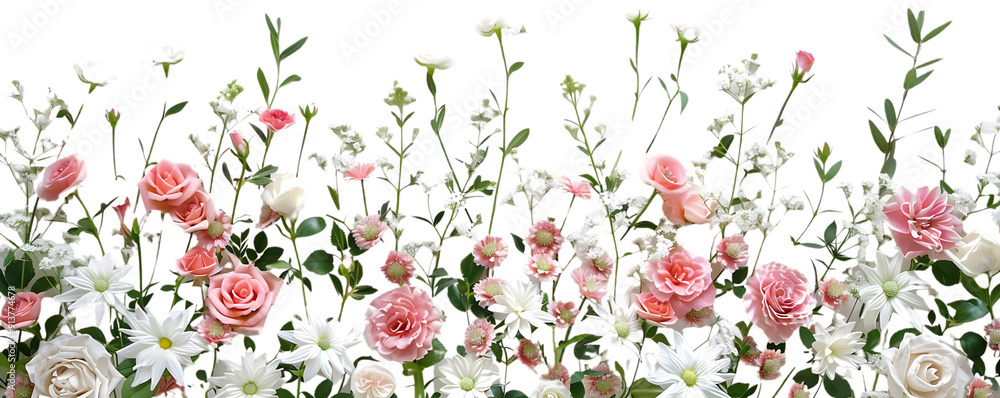 custom made wallpaper toronto digitalPink and White Flowers with Transparent Background, a Delicate Floral Arrangement with a Clean Cutout