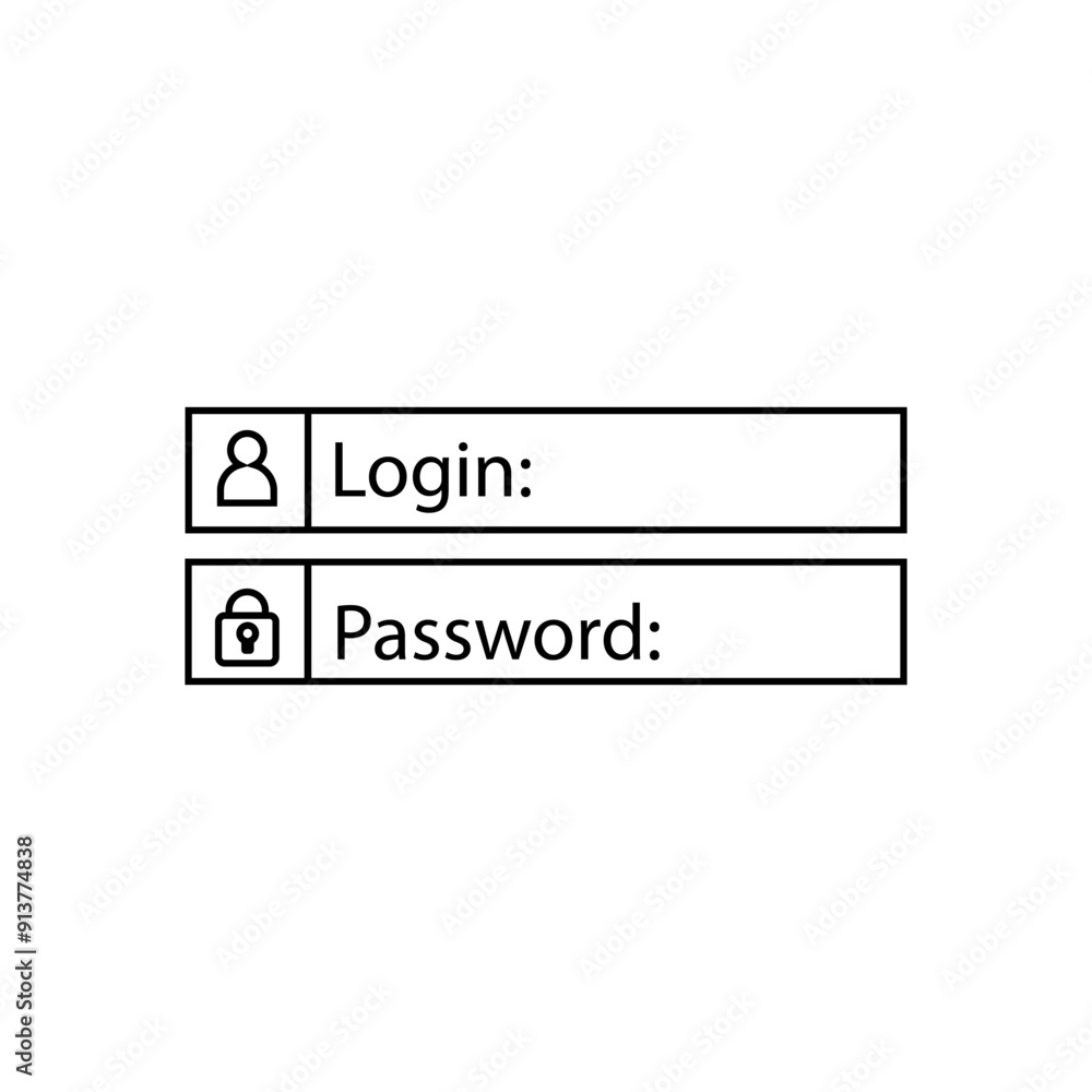 Login and Password vector icon. Login illustration sign. Password symbol or logo. Login and Password vector icon. Login illustration sign. Password symbol or logo.