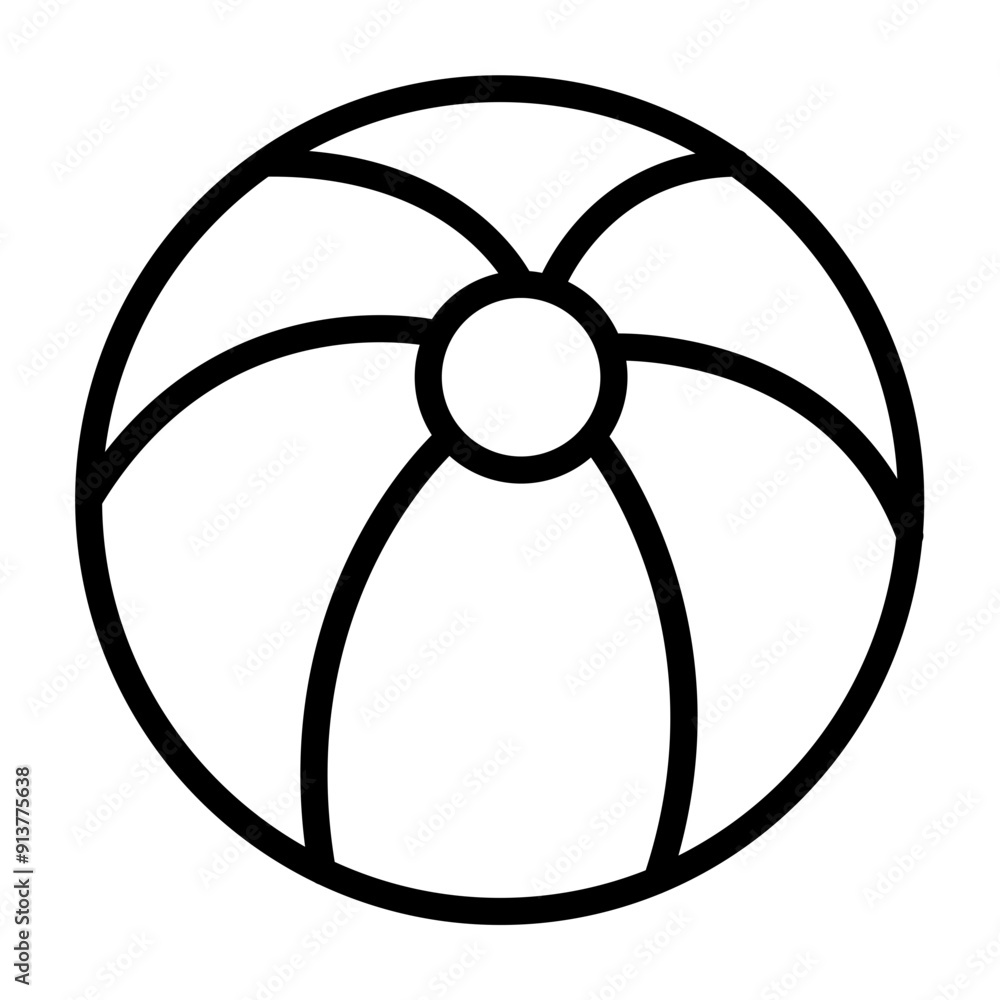 Beach Ball Vector Line Icon Design Beach Ball Vector Line Icon Design