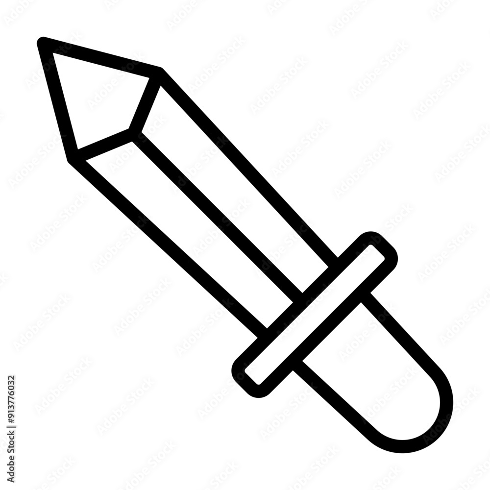 Toy Sword Vector Line Icon Design Toy Sword Vector Line Icon Design