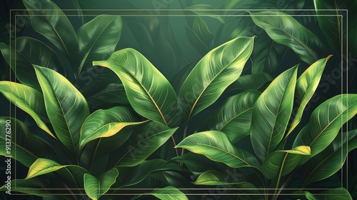 Wallpaper Mural Lush Green Leaves in a Dense Tropic Environment Captured During Bright Daylight Torontodigital.ca