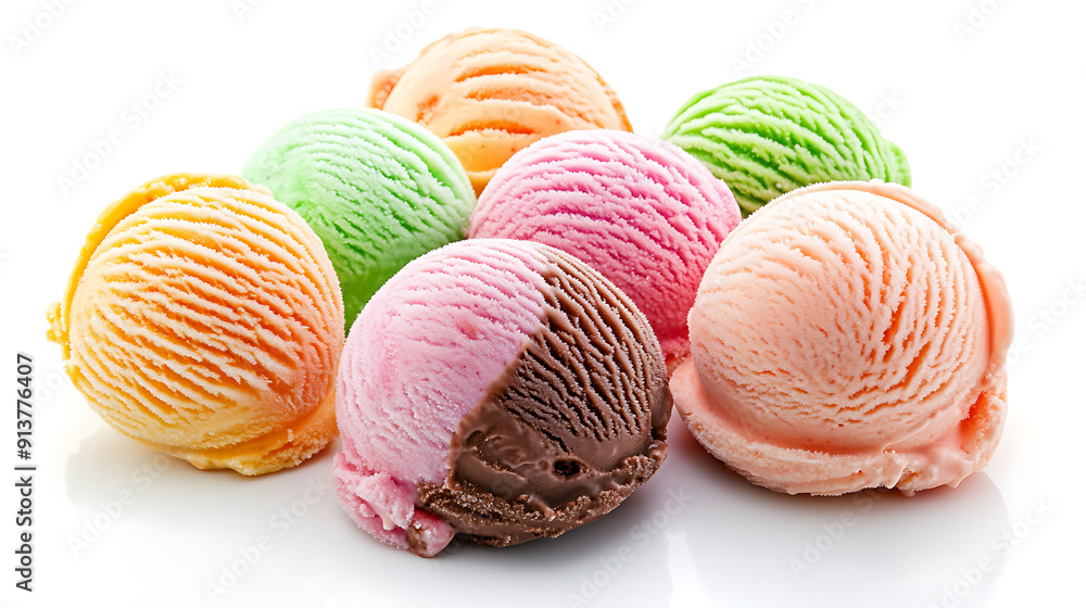 Colorful ice cream, delicious and refreshing with beautiful colors. Colorful ice cream, delicious and refreshing with beautiful colors.