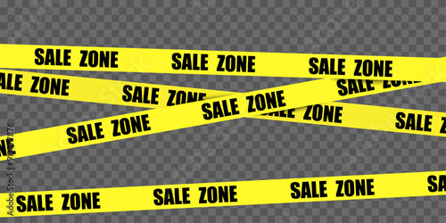 Sale Background, Advertising, Sale Zone, Black Friday, Border, Banner, Yellow Stretched Tape, Ribbon, Promotion, Vector