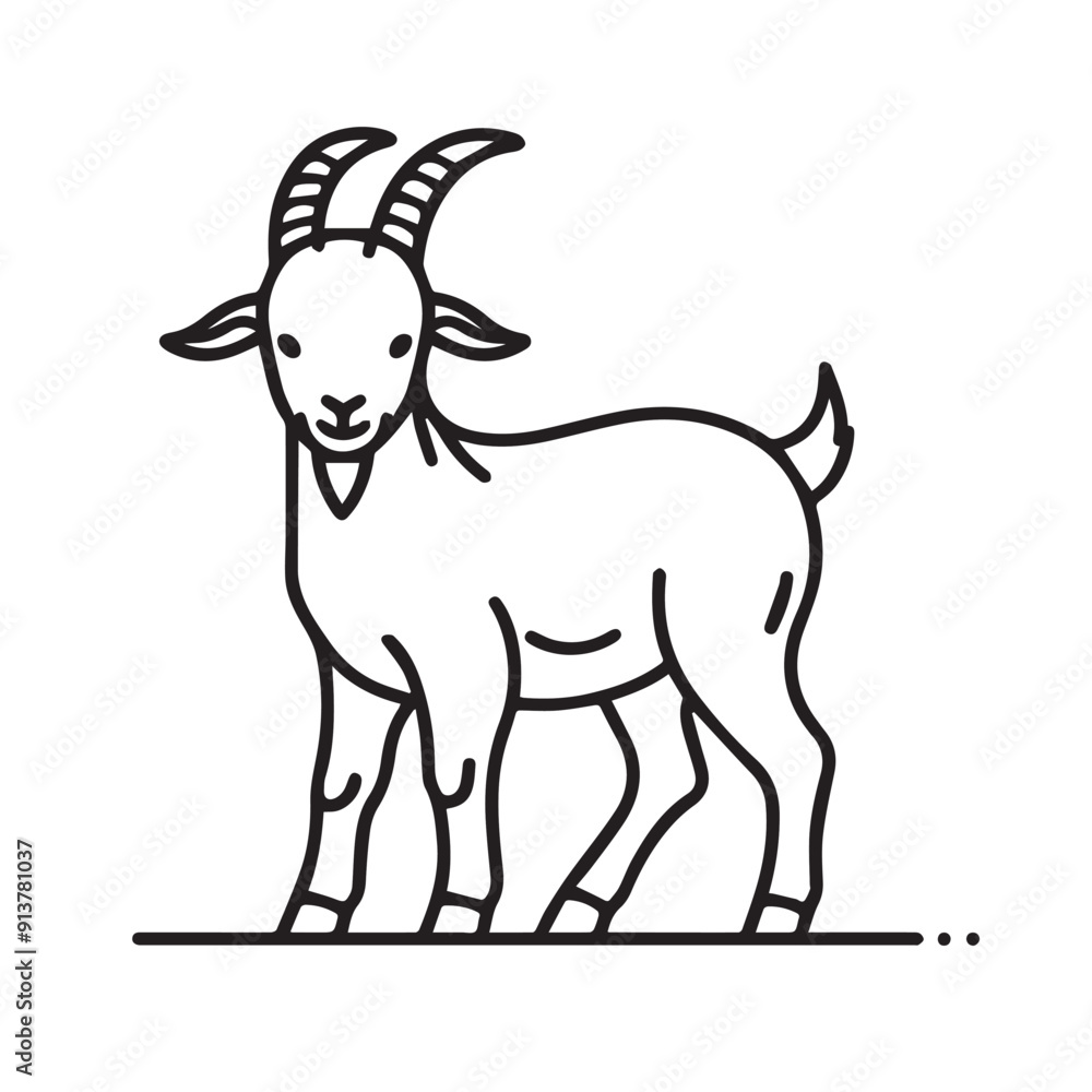 Fototapeta premium cartoon animal illustration for children's coloring book