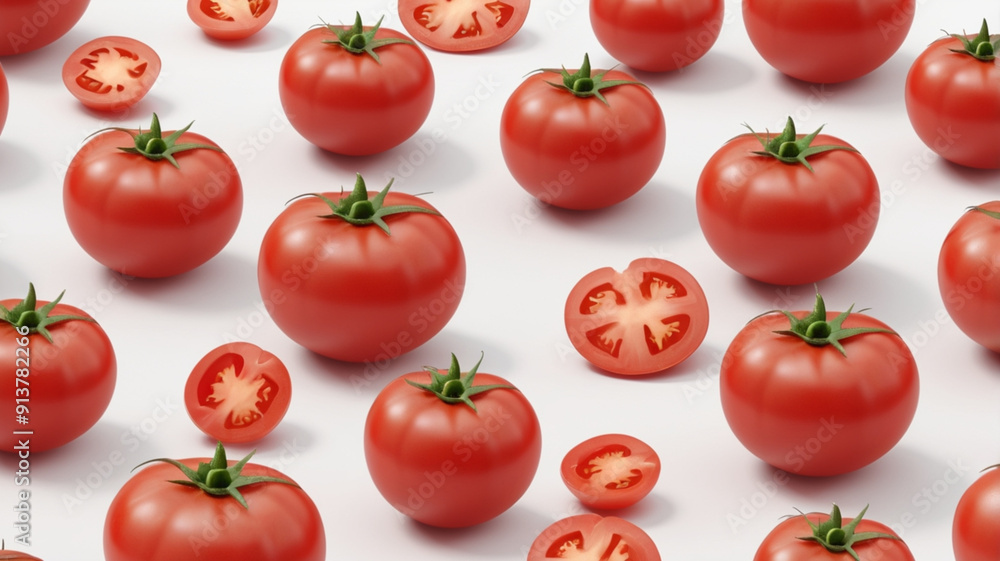 set of tomato with white background set of tomato with white background