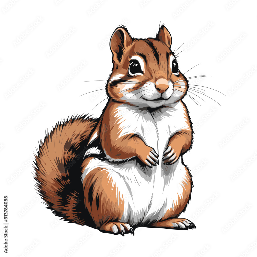 Illustration of a Cute Chipmunk Illustration of a Cute Chipmunk