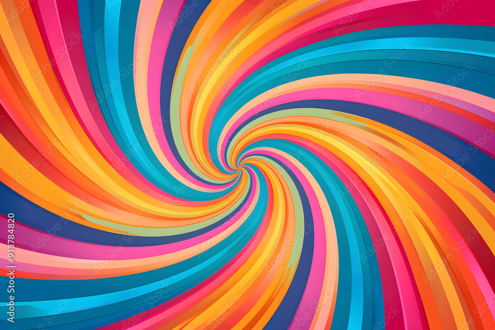 Vibrant swirling abstract pattern with multicolored concentric lines Vibrant swirling abstract pattern with multicolored concentric lines