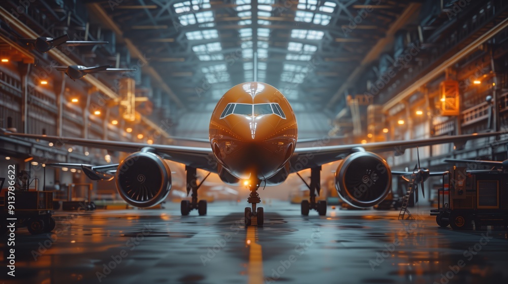 Foto de Newly Built Aircraft in Factory. Newly built aircraft in a ...