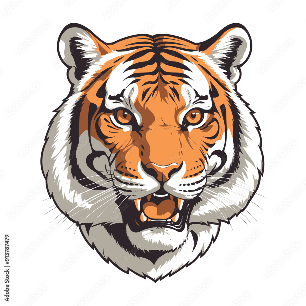 Intense Tiger Head Illustration Intense Tiger Head Illustration