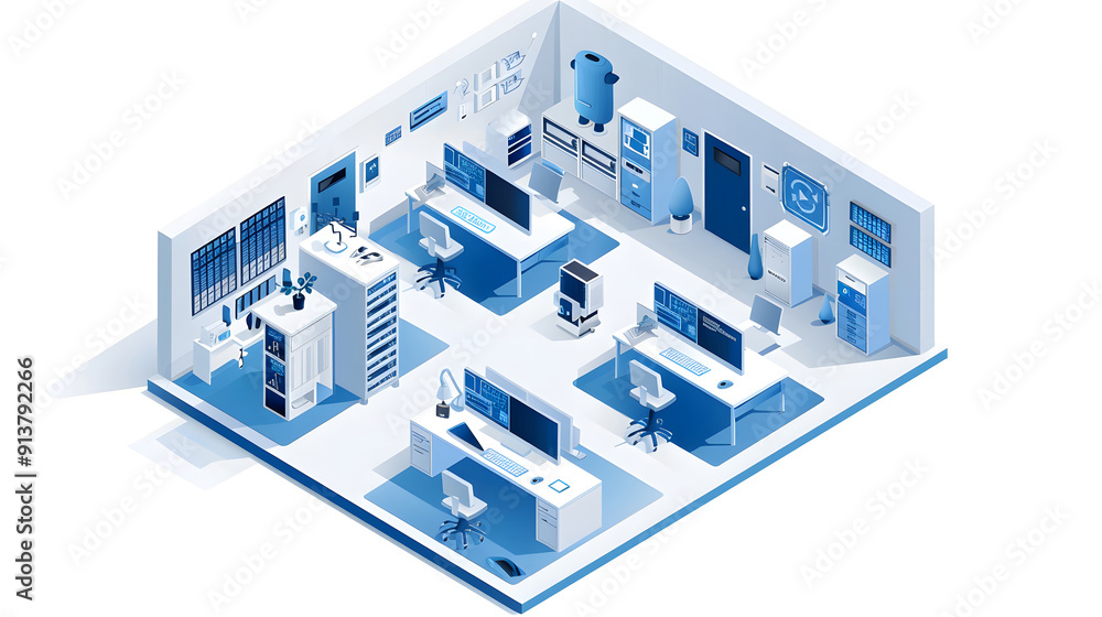 Naklejka premium the concept of document management in a modern office setting, showcasing seamless integration of digital technologies for efficient workflow and collaboration design