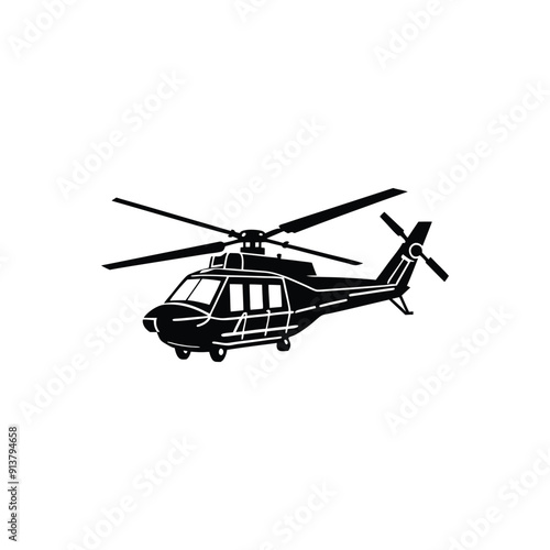 helicopter silhouette.